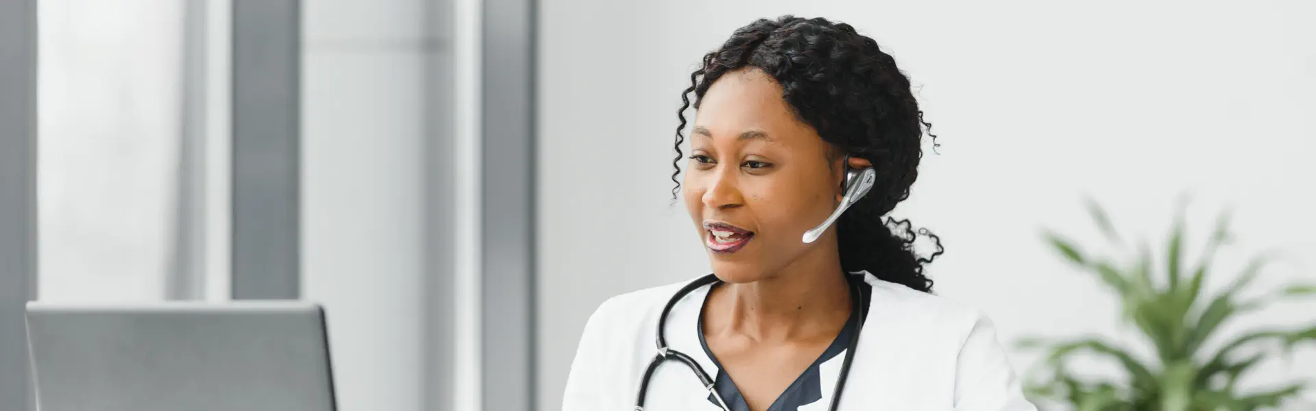 woman with headset